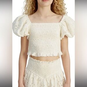 Bardot Junior Kids Ashlyn Broderie Top in White